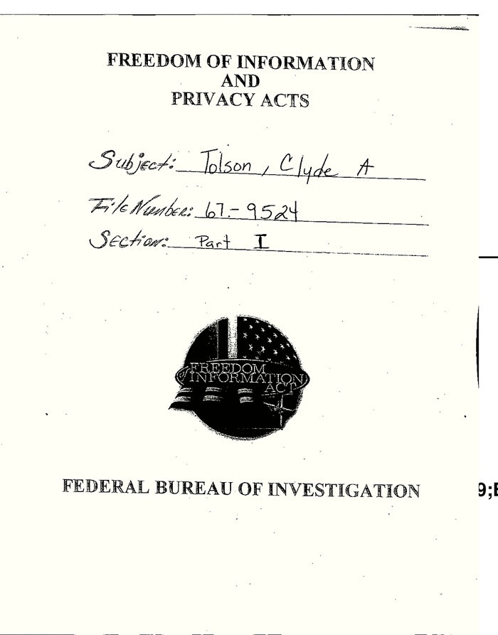 Clyde Tolson FBI Files 