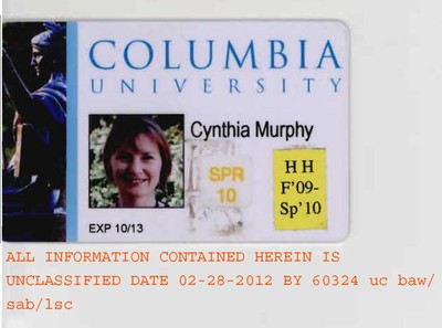 Cynthia Murphy's Columbia University Card Photo 1
